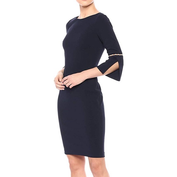 Calvin Klein Dress w/ Pearl Detailing Sz 2 NWT - Picture 1 of 3